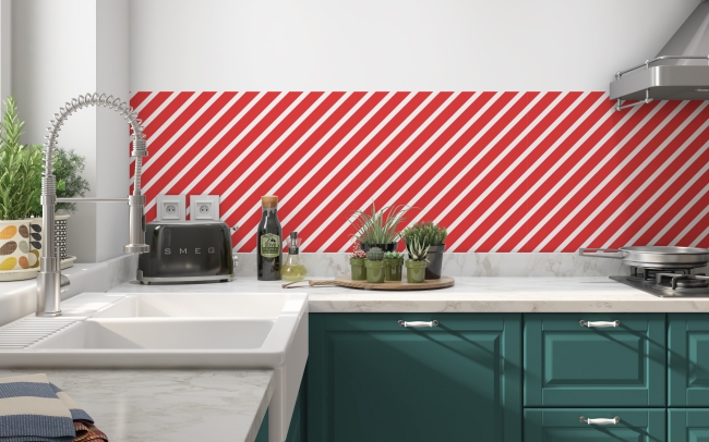 Spritzschutz Küche Diagonale Linie Rot