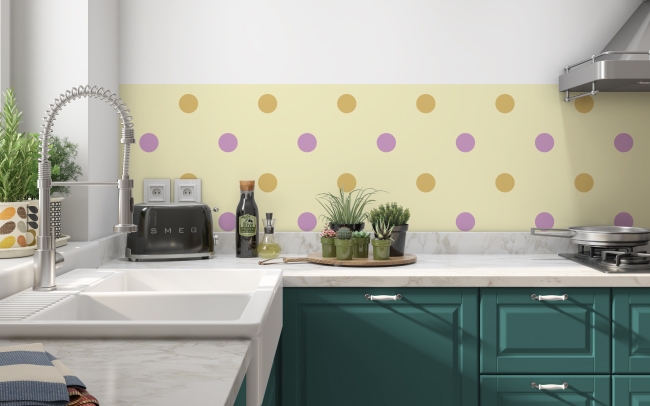 Spritzschutz Küche Pastellfarbene Punkte