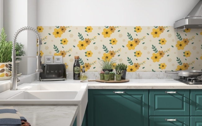 Spritzschutz Küche Sonnenbraut Blumen