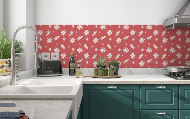 Spritzschutz Küche Muster mit Blumen