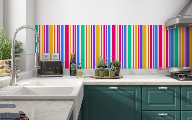 Spritzschutz Küche Farbige Streifen Design