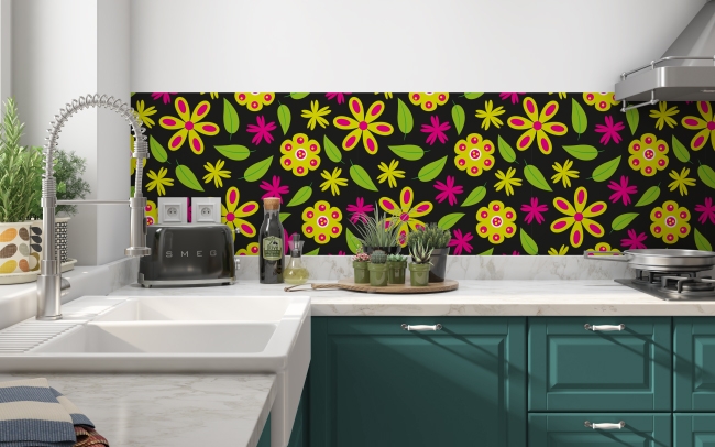 Spritzschutz Küche Floral Pattern