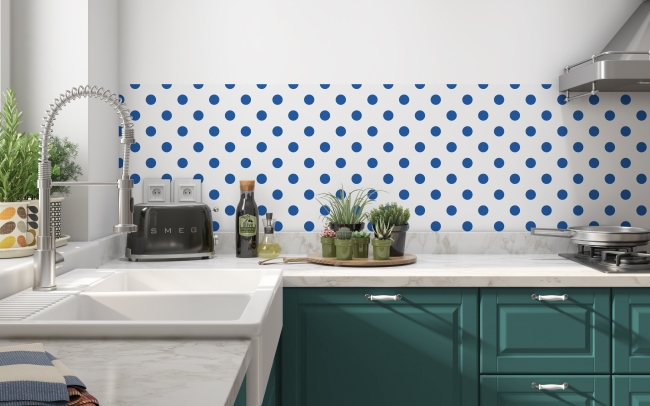 Spritzschutz Küche Blaue Punkte