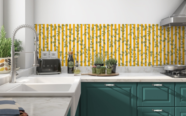 Spritzschutz Küche Gelbe Streifen Natur