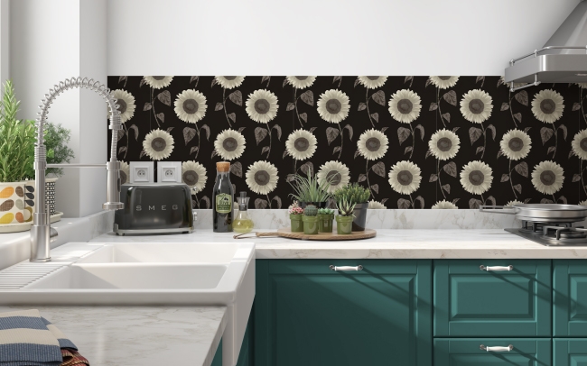 Spritzschutz Küche Sonnenblumen Muster