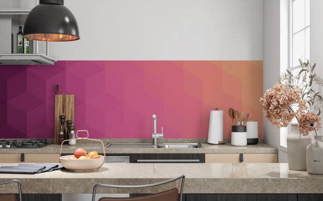 Spritzschutz Küche Farbspiel Geometrie