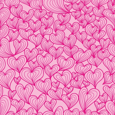 Spritzschutz Küche Pink Herze Doodle Style