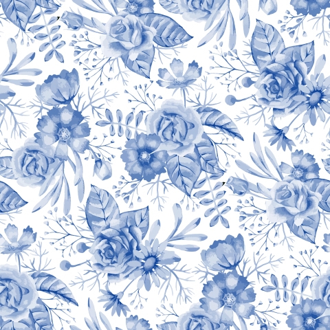 Spritzschutz Küche Blumenbukett in Blau