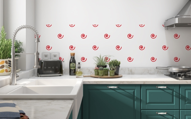Küchenrückwand Rote Spirale