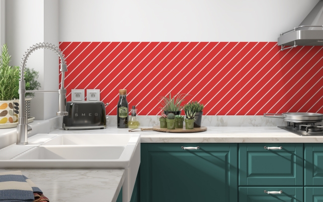Küchenrückwand Gleichmäßige Rote Linien