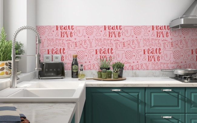 Küchenrückwand Pinkrot Typografie