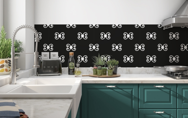 Küchenrückwand Schwarz Weiß Muster