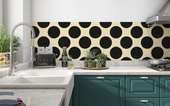 Küchenrückwand Punkte Rockabilly Stil