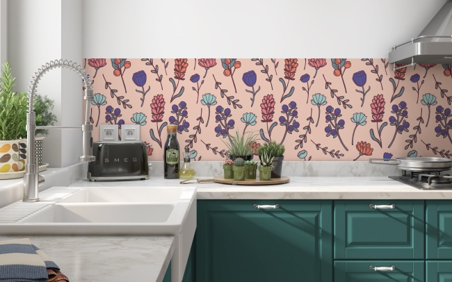 Küchenrückwand Blumen Motiv