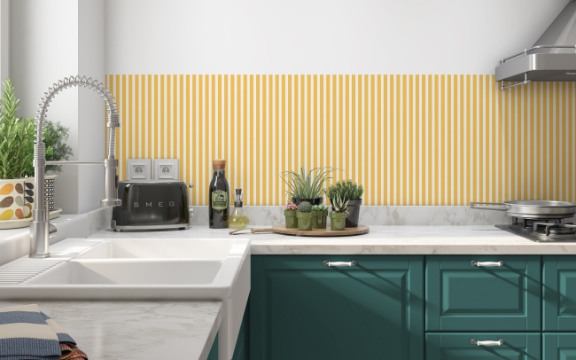 Küchenrückwand Gelb Weiß Streifen
