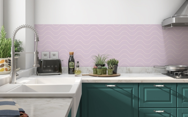 Küchenrückwand Pastell Violett Welle