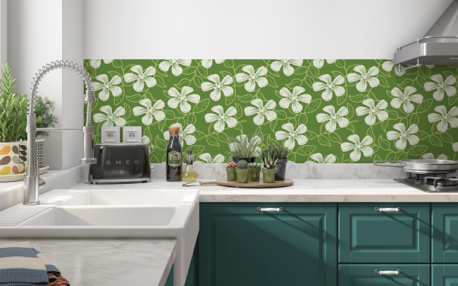 Küchenrückwand Blumen Grün