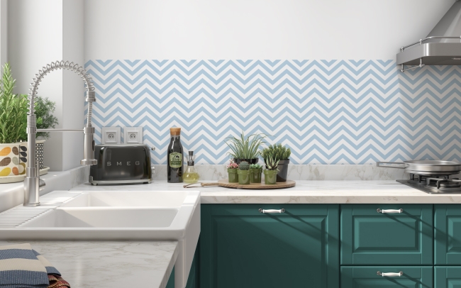 Küchenrückwand Baby Blue Zigzag