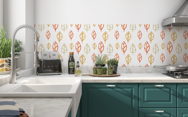 Küchenrückwand Malerei Pflanzenblatt