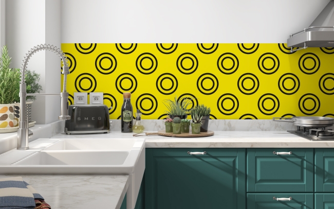 Küchenrückwand Knall Gelbe Kreise