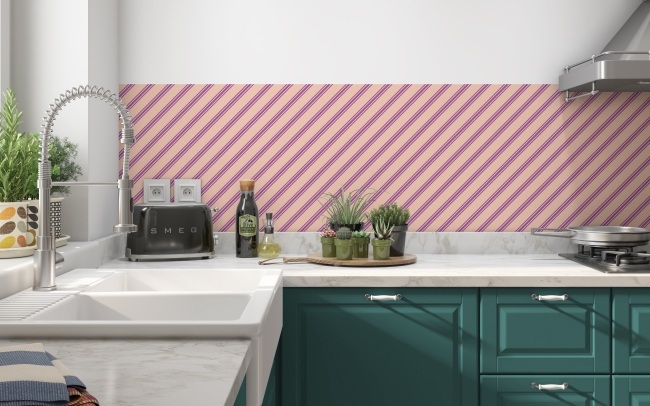 Küchenrückwand Rosa Lila Diagonal Linie