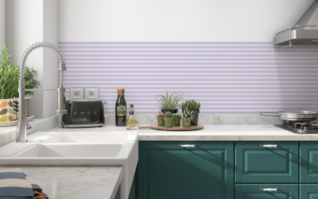 Küchenrückwand Pastelllila Streifen