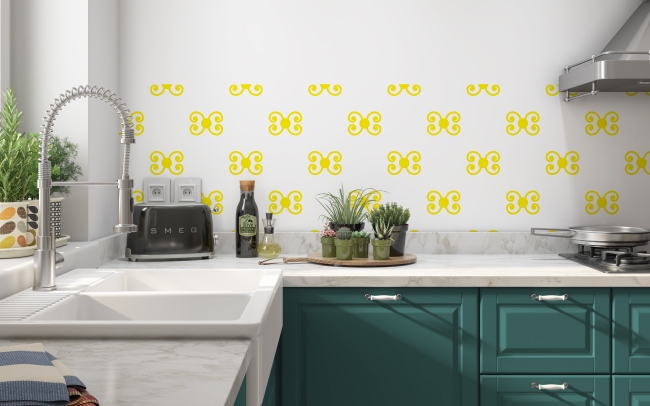 Küchenrückwand Gelbe Muster Design