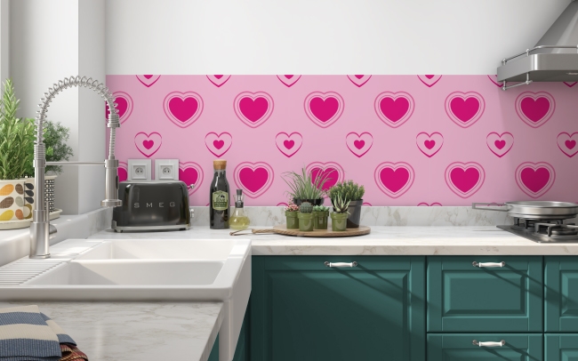 Küchenrückwand Pink Chic Heart