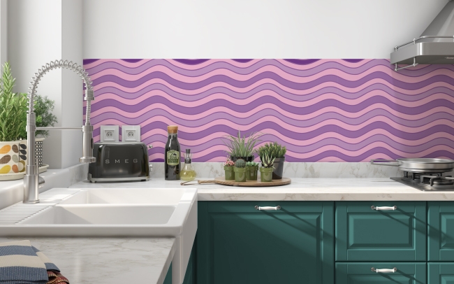 Küchenrückwand Violett Welle