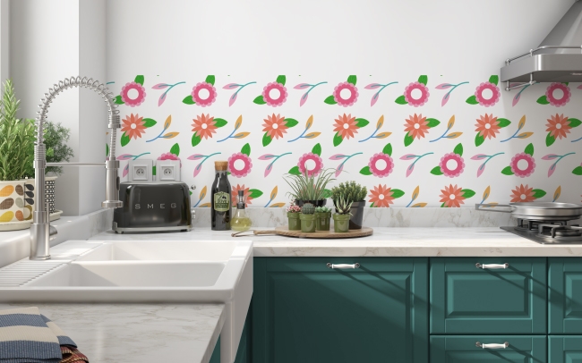 Küchenrückwand Hipster Blumen