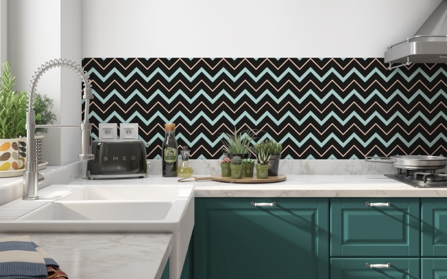 Küchenrückwand Black Chevron