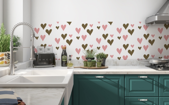 Küchenrückwand Heart Design