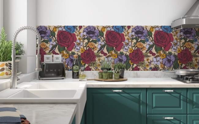 Küchenrückwand Avantgarde Blumen