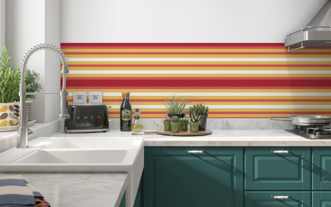 Küchenrückwand Rot Gelb Linien