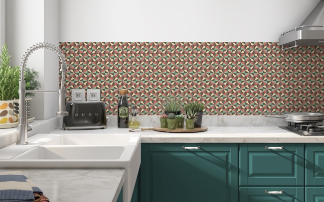 Küchenrückwand Retro Illusion Muster