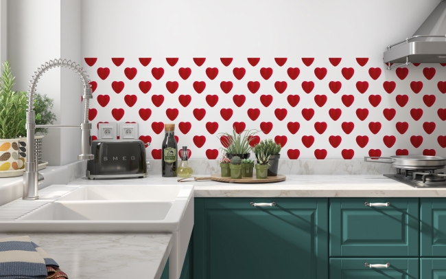 Küchenrückwand Rote Herze