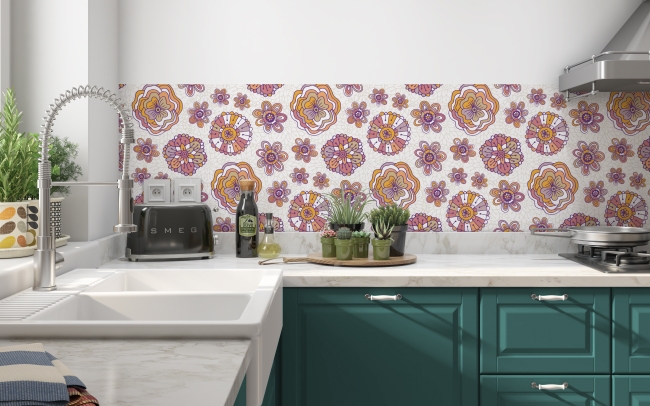 Küchenrückwand Boho Blumen