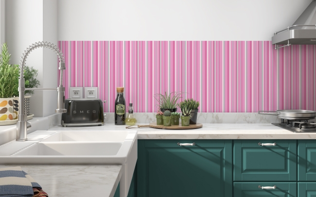 Küchenrückwand Pink Grau Linien