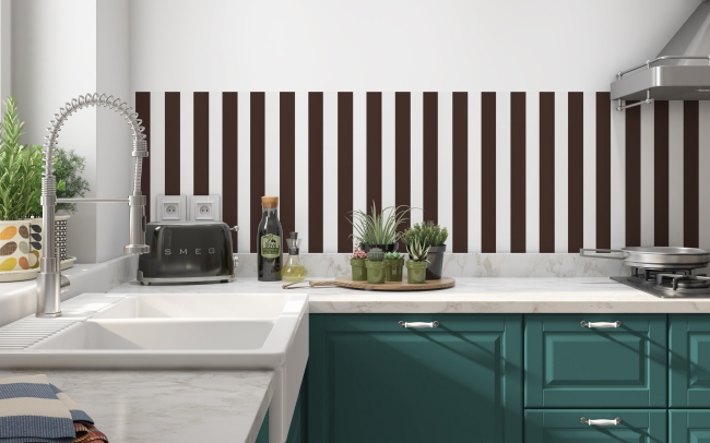 Küchenrückwand Weiß Braun Balken