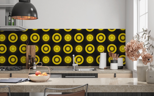 Küchenrückwand Gelbe Kreise