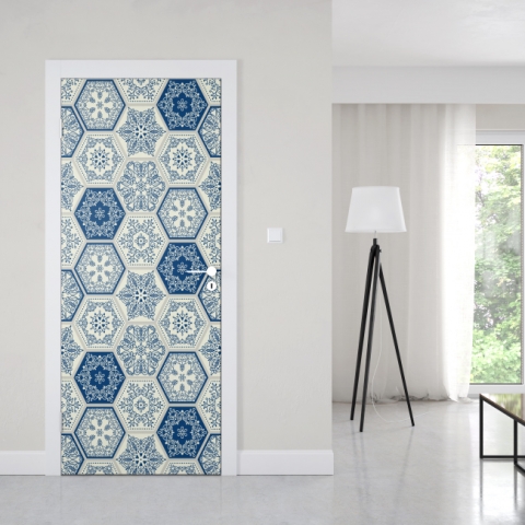 Türposter Hexagon Patchwork Maßanfertigung