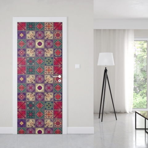 Türposter Indische Patchwork Fliese Maßanfertigung