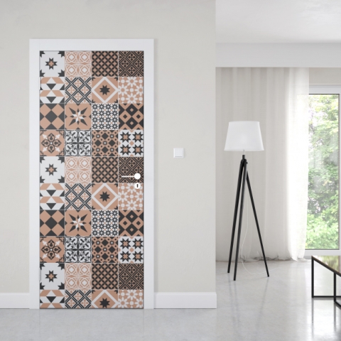 Türposter Braun Patchwork Maßanfertigung