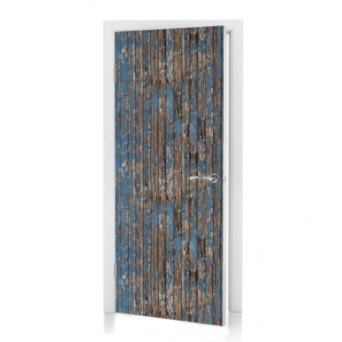 Türposter Blaues Vintage Holz nach Maß