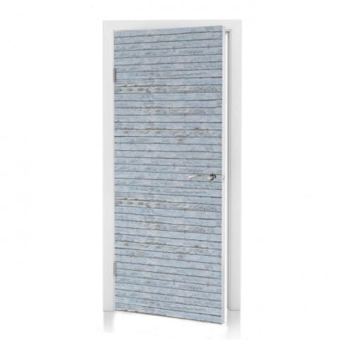 Türposter Vintage Holz Blau nach Maß