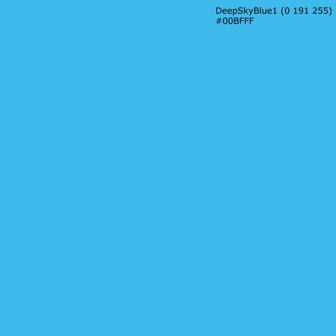 Türposter DeepSkyBlue1 (0 191 255) #00BFFF