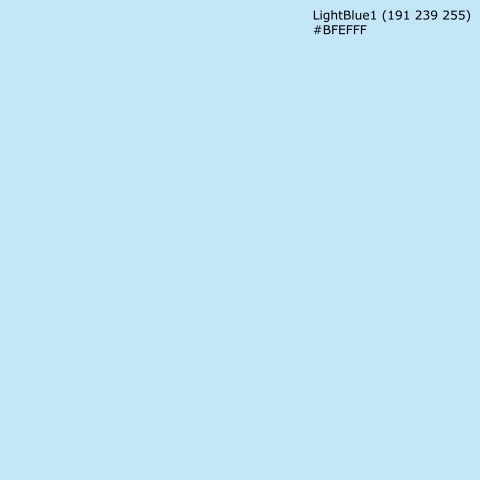 Türposter LightBlue1 (191 239 255) #BFEFFF
