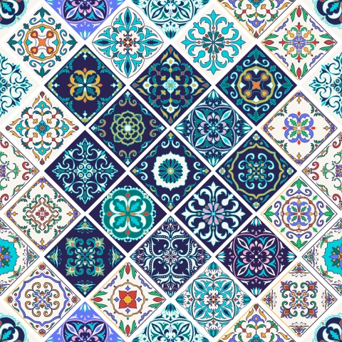 Türposter Arabische Fliesen Mosaik