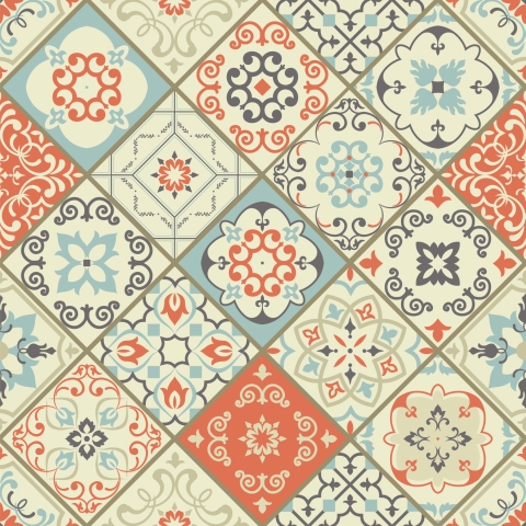 Türposter Vintage Style Patchwork