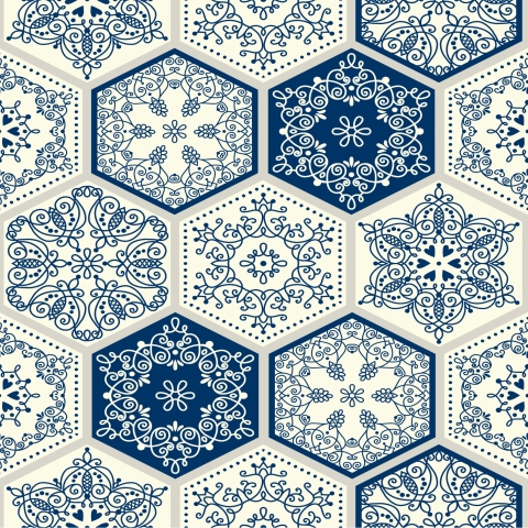 Türposter Hexagon Patchwork